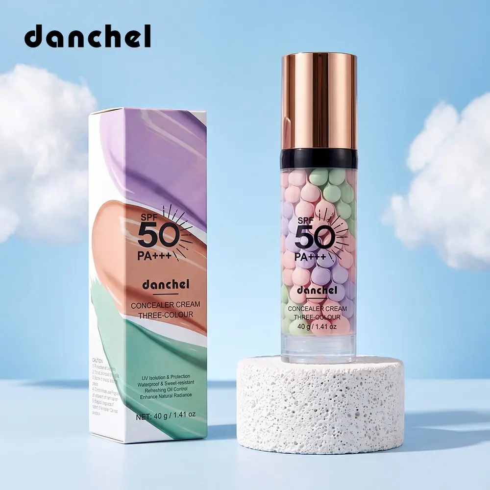 3-in-1 Color Correcting UV Sunscreen Primer with SPF50, Facial Serum Moisturizing Primer, Oil-Control & Hydrating, Wear Alone or Under Makeup, Purple, Pink, Green Tones, Serum Moisturizer Spf, Make up Base, Cosmetic Base, Face Primer