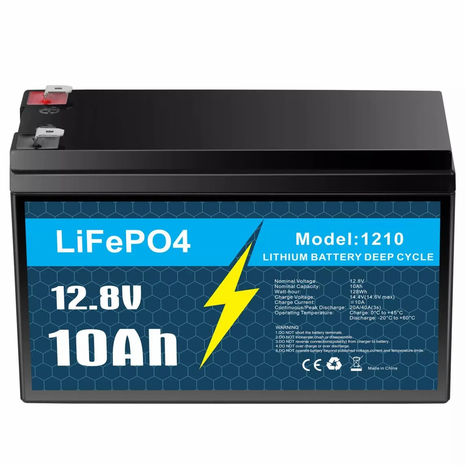 12V 10Ah LiFePO4 deep cycle rechargeable lithium battery, lifespan over 5000 times, built-in BMS, backup power ideal for off-grid home energy storage - Core Series, Trolling Motor, Fish Finder, Maintenance Free