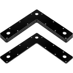 4 count 9" x 9" L Shaped Mending Plate, Flat Corner Brace for Furniture, Shelves, Woodworking, 1/8" Thick