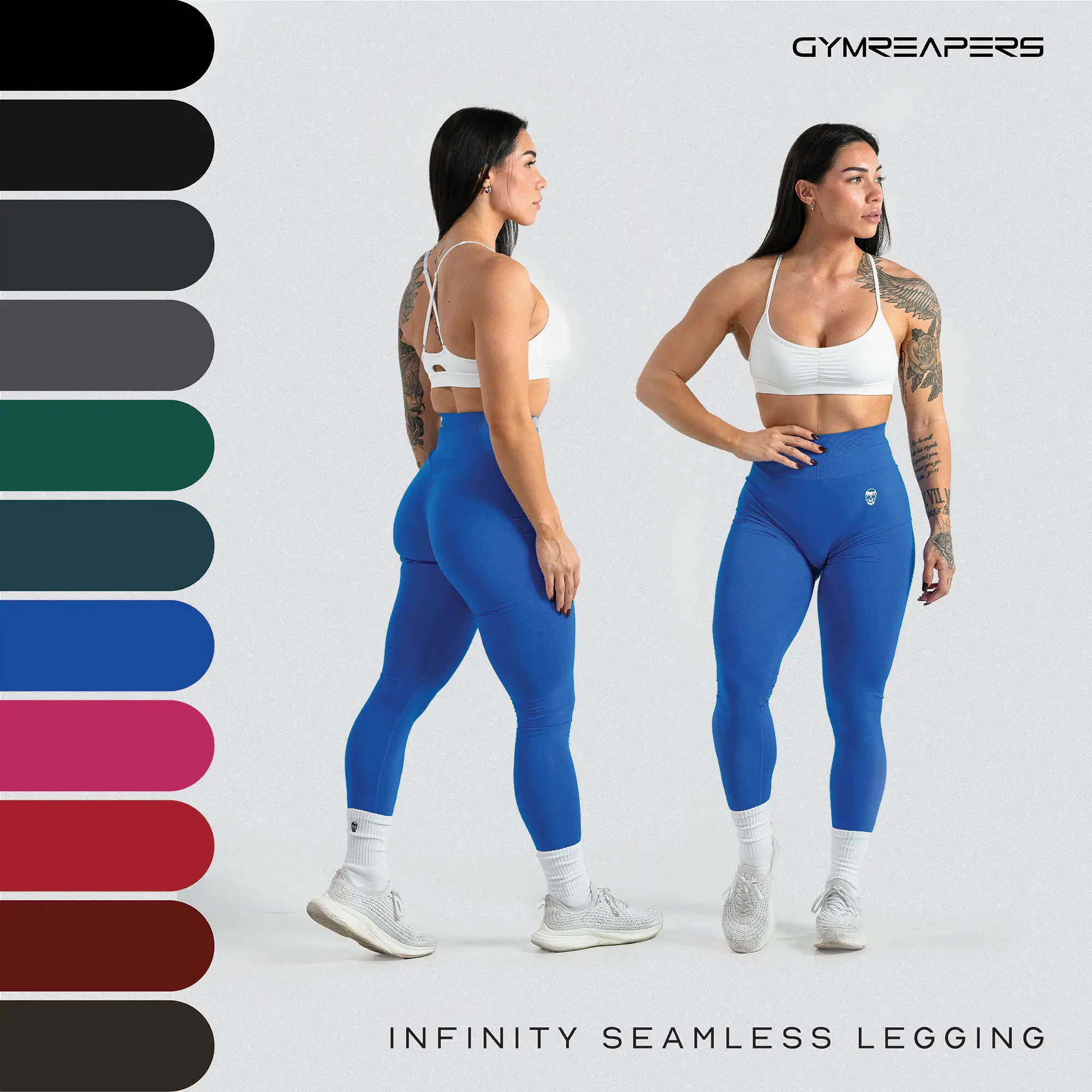 Gymreapers Infinity Seamless Workout Gym Leggings Ultra Comfortable Moisture Wicking Four Way Stretch Fit Back Scrunch Leggings for Women Activewear S