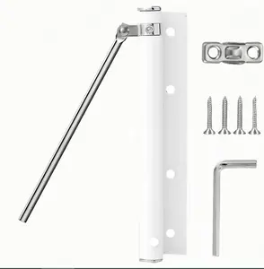 Automatic door closer, made of 304 stainless steel, surface mounted, with adjustable spring and closing speed, corrosion-resistant and rust-proof, suitable for commercial and residential use.