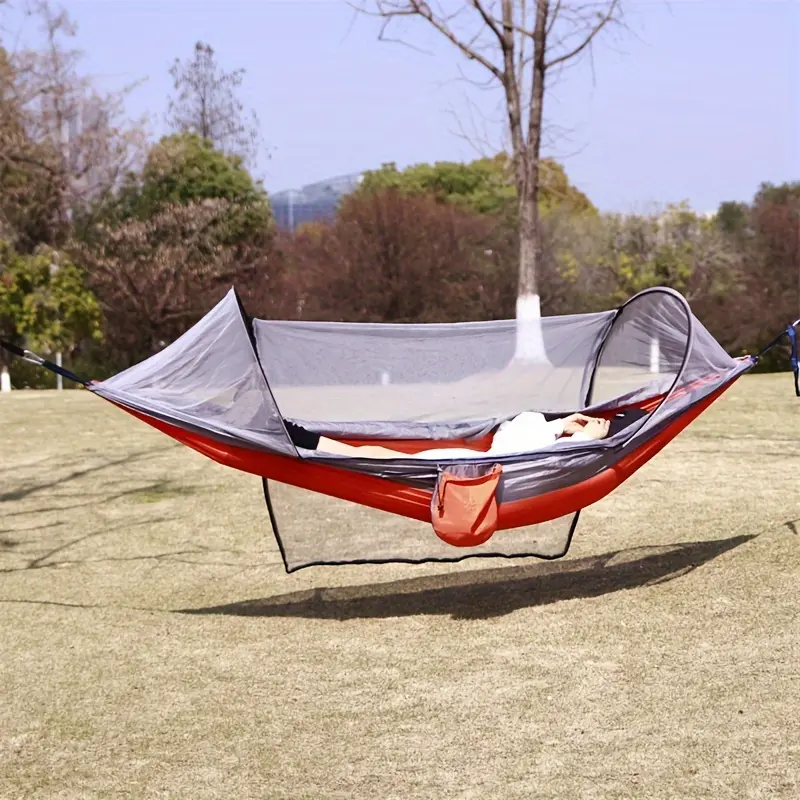 Ultra-Light  Spacious Camping Hammock with Automatic Setup   Mosquito Net - Perfect for Outdoor Adventures Portable Travel Hammock