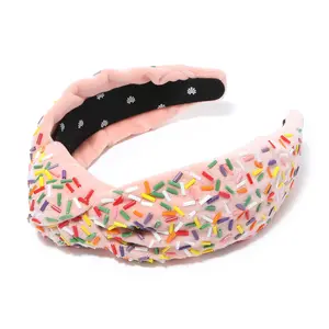 STRAWBERRY BIRTHDAY CAKE KNOTTED HEADBAND