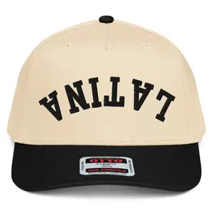 RIVEMUG NX1 Upside Down Latina Embroidered 2 Tone Hat Mid Crown Curved Bill Snapback Funny Cap for Men and Women