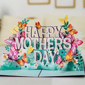 Happy Mothers Day 3D Pop Up Card, For Mom, Wife, All Occasion - 5" x 7" Cover - Includes Envelope and Note Tag