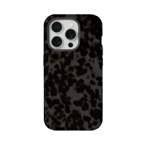 Tortoise Shell Case For iPhone 16, 15, 14, 13 Pro/Max/Plus, TOUGH Protective Cover, Gray Printed Tortoiseshell Design