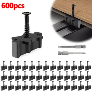600 Pack Hidden Deck Fasteners for Composite Decking Board, Composite Decking Clips with Metal Deck Screws, Universal Composite Hideaway Fasteners Plastic Clips for Deck Boards