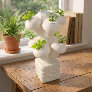 LV 3D Mini Stackable Hydroponic Mushroom System | Desktop Indoor Garden | 3D Printed Hydroponic Planter | Modern Herb Grow Kit