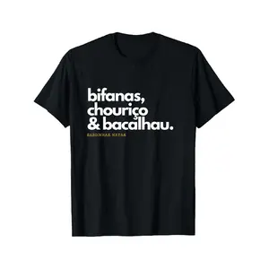 Gourmet T-Shirt Featuring Portuguese Cuisine, Including Bifanas, Sausage, And Caviar. A Timeless Tee, Perfect As a Gift for Both Men And Women, As Well As Parents And Friends