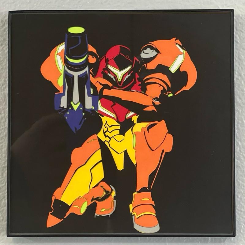 Samus - Laser cut papercraft - Layered fan-art - wall hanging or standing frame