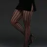 Women's High Elasticity Striped Fishnet Tights, Suitable for Daily Wear, Spring & Autumn & Fall Fashion, Comfortable Design, Fit