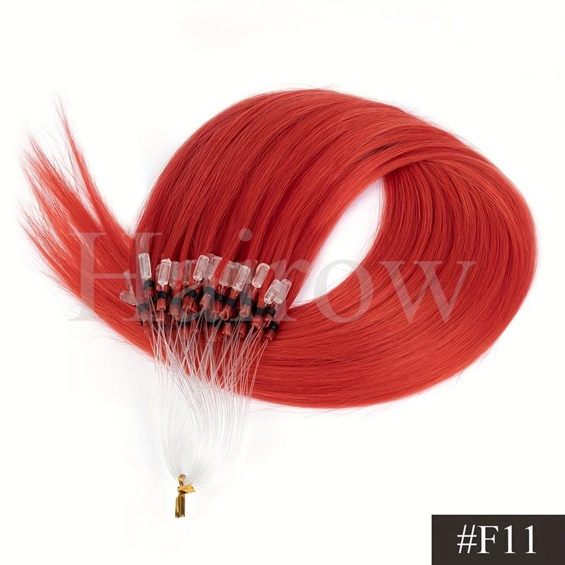 New Wholesale Hot 12" 16" 20" Colored Micro Loop Human Hair Extensions - 50pcs Pack, Straight Pink, Green, Red, Blue, Real Human Hair Microlink Extensions, 30g, Perfect for Vacation Style, Women'S Hair Accessories |   Vibrant Hair Color |   High-Quality H