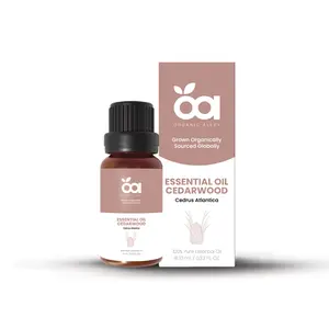 Cedarwood Essential Oil by Organic Alley | 100% Pure, Undiluted and Natural Cedrus Atlantica Oil | Skin, Hair, Stress and Body Balance | (0.33 Fl Oz)