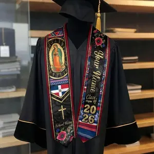 Personalized Dominicans American Flag Graduation Sash 2026, Dominican Republic Graduation Stole Customize 2026, Custom Graduation Stole 2026