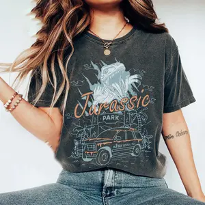 [Sale up to 35%] Vintage Jurassic Park Comfort Colors Shirt,Retro Jurassic Park Entrance with Tour Shirt, Jurassic Park Dinosaur T-rex Shirt