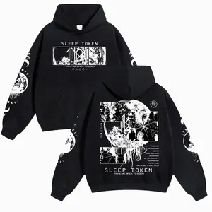 Sleep Token Unisex Hoodie For Autumn Winter Thick Warm Sleep Symbol Fan Style Retro Print Versatile For Ins Street Style Couples Outfits Top Choice For Boyfriend Gift Fabric Menswear Casual Fit RYER