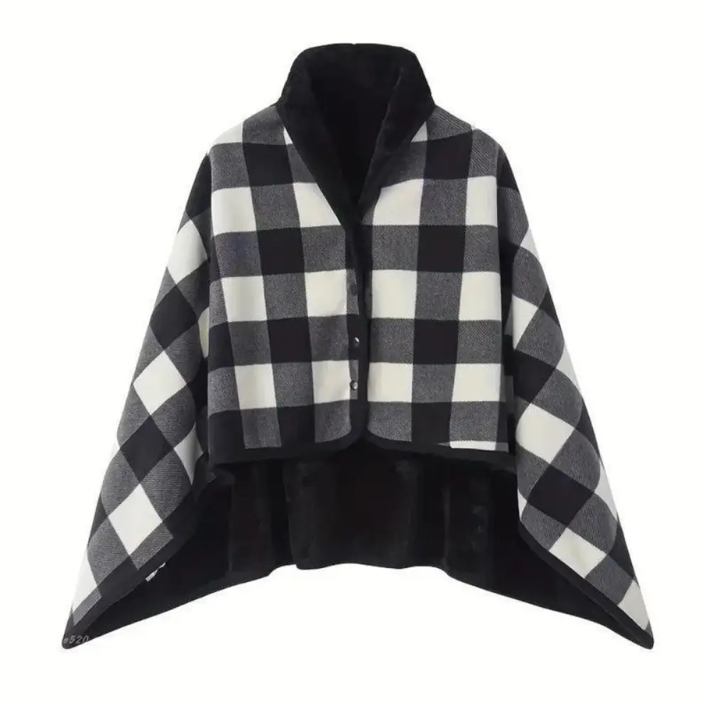 Wearable Polar Fleece Shawl Blanket with Button Closure - Soft Sleeveless Plush Cape, Multifunctional Blanket for Cozy Warmth at Home or Office