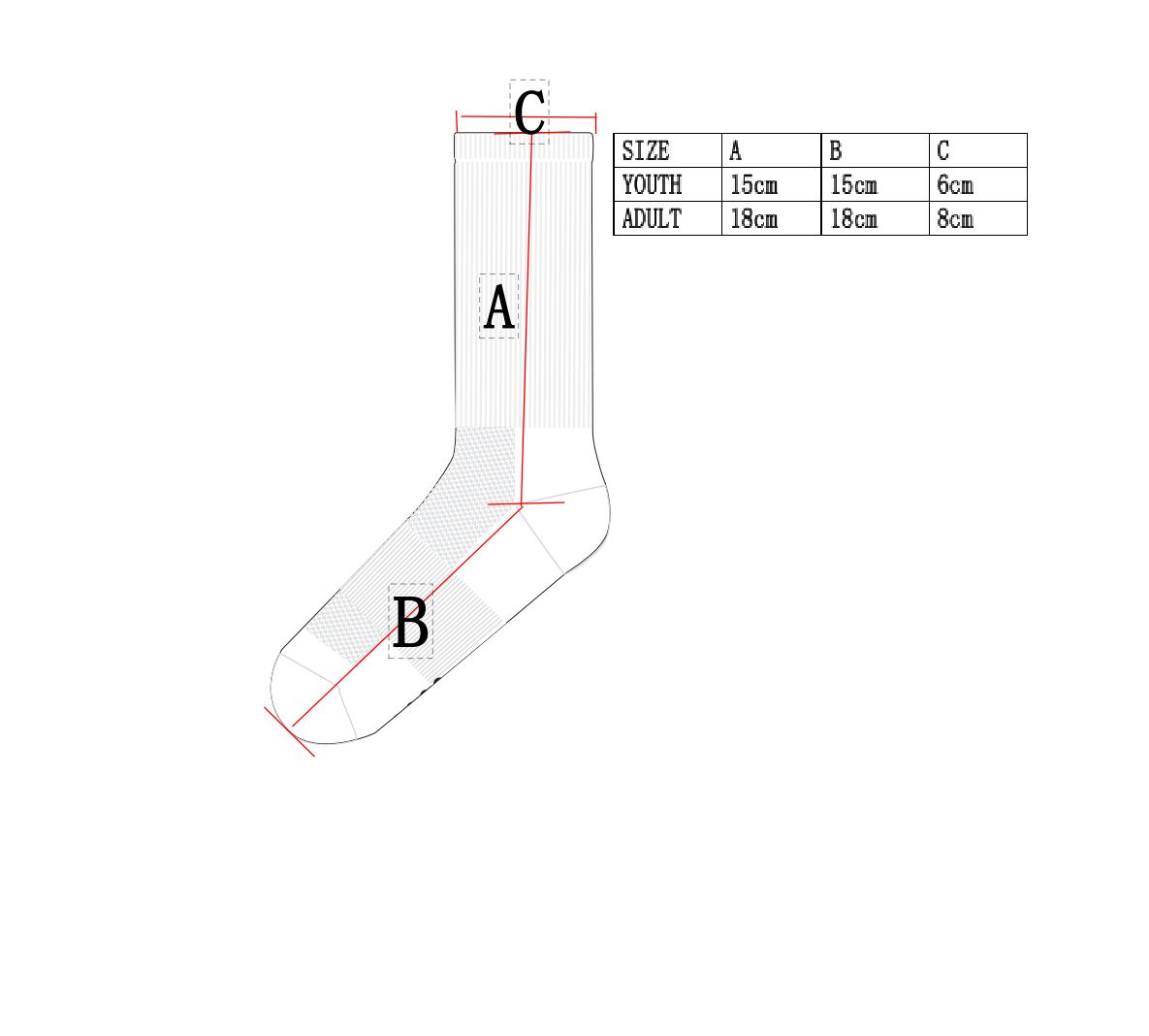 Soccer Head 3 Cross Grip Socks, Anti Slip Athletic Socks, Youth & Adult Sizes