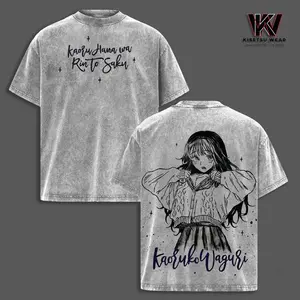Vintage Style Washed Kaoruko Waguri Anime T-Shirt – Double Printed Oversized Tee – Kaoru Hana Wa Rin To SakuGraphic Anime Tee Oversized Lightweight Soft Cotton Shirt Anime