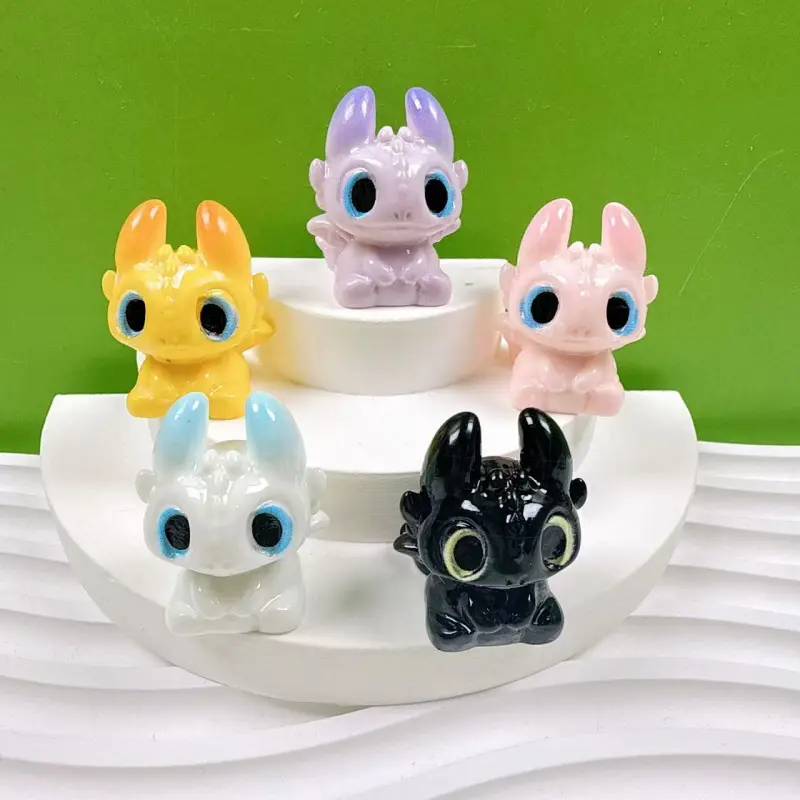 Kawaii Toothless Doll Mini Pendant - Handmade DIY Collectible Figurines, Interior Ornaments, Car Decor, Desktop Statue