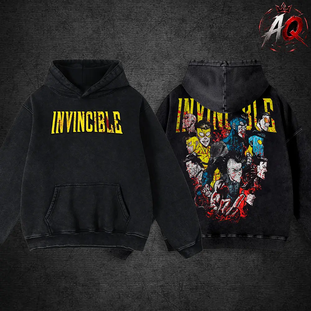Invincible Superhero Graphic Tee, Comic Collage Panel Shirt, Vintage Anime Streetwear T-Shirt, Bold Design, Unisex Cotton Tee, Gift for Fans