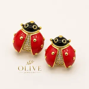 Olive Jewelry Lady Bug earrings - non tarnish material for everyday wear fashion jewelry