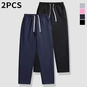 Men's Loose Straight-Leg Pants Winter & Fall Workout Trousers Soft Knit Fabric ,Drawstring Waistband Outdoor Casual Athletic Style, Side Pockets,  Winter Outfits Men,Comfort Style Suitable for Teens & Young Adults, Great Gift Idea