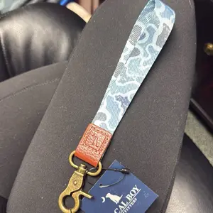 Local Boy Distressed LCF Cobalt Camo Wrist Lanyard Keychain