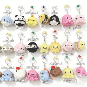 Crochet Animal Keychain Handmade Amigurumi Toy Stuffed Animal Charm 5 cm Tall Soft Durable Yarn Ideal Gift for Animal Lovers Adorable Playful Design Whimsy