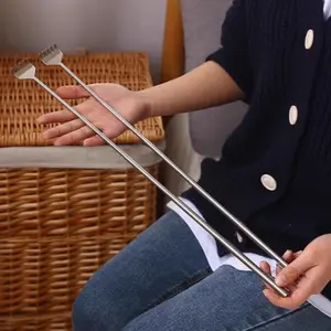 Telescoping Back Scratcher, 2pcs Manual Back Massager with Tail Clip Design, Portable Body Care Massage Tool for Home & Travel