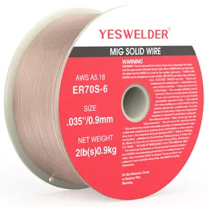 YESWELDER ER70S-6 Mild Carbon Steel MIG Welding Wire | 2LB Spool .023"/.030"/.035" Diameter Solid Gas MIG Wire YESWELDER ER70S-6 Mild Carbon Steel MIG Welding Wire | 2LB Spool .023"/.030"/.035" Diameter Solid Gas MIG Wire