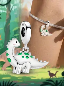 1Pc New Design Luminous Little Dinosaur Beaded Charm DIY Jewelry Making Kit Suitable for Bracelet Creative Craft Material Holiday Gift Pendant Women Birthday Gift Daily Wear Accessories Animals