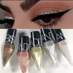 5pcs set Professional Shiny Eye Liners Cosmetics Set - Pigment Silver Rose Gold Liquid Glitter Eyeliner for Women Beauty Makeup
