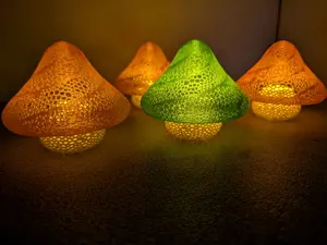 Mushroom Tealight Holder 3D Printed Candle Decor Cottagecore Fairy Room Accent Eco Friendly PLA Material Cozy Home Gifts