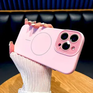 [LX]Liquid Silicone Case For IPhone 16 15 14 13 12 Pro Max Plus 16Pro 15Pro 14Pro IPhone16 IPhone15 ProMax For Magsafe Charge Covers