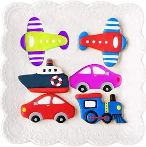 Transportation Vehicle Cookie Cutter Set - 12PCS Stainless Steel Biscuit Cutter Molds - Car, Plane, Train, Sailing boat, Steamship, Rocket Shaped Cookie Candy Cutters, DIY Fruit Bread Cutter for Kids