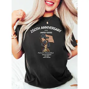 Patriot's Descendant America 250th Anniversary Shirt, 250 Years USA Patriotic Tee, American Pride Apparel for Independence Day, 4th of July National Celebration Wear, Patriotic Gift for American Heritage