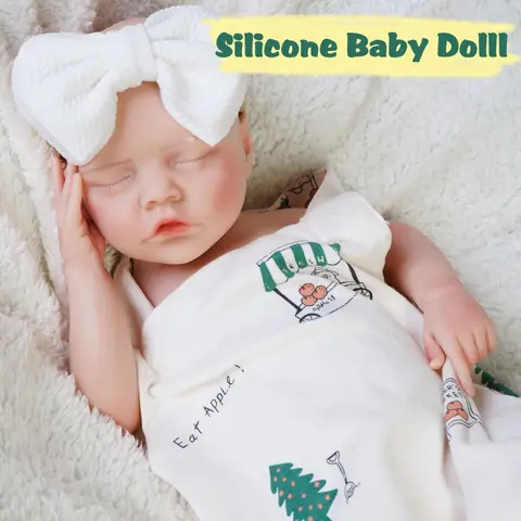 FunCuddle NO.3 Full Body Silicone Reborn Doll - 18.11-inch Realistic Baby Doll, BPA-Free Soft Companion for Companionship & Role-Playing, Baby-Like Skin, All-Inclusive Clothes Set, Exquisite Packaging for Decoration