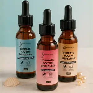 Yoni Oil Sample Discovery Bundle – Love Potion (Odor Control), Mermaid (Protection), Vanilla Cream (Sensitive Care) – 3 Travel Size Feminine Oils