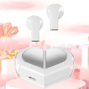 Rotatable Heart Shaped TWS Earbuds Mini Wireless Bluetooth 5.4 Touch Control Sports Headphones Low Power Cute In Ear Earphones