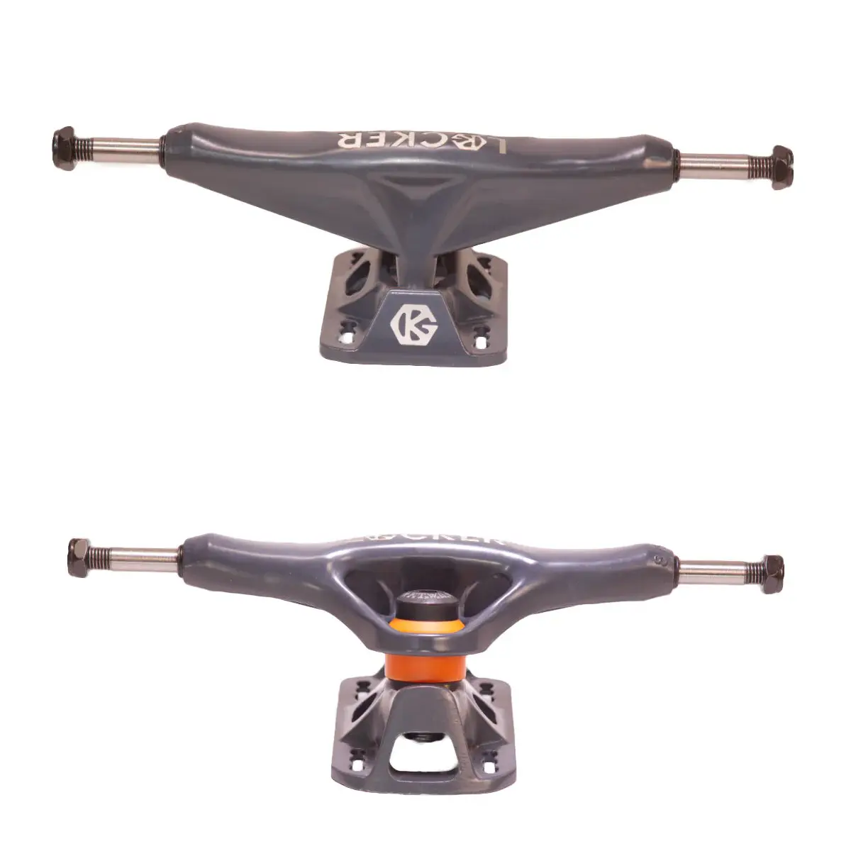 Grind King Skateboard Trucks Locker 2 8.0" Axle Battleship Grey (Pair)