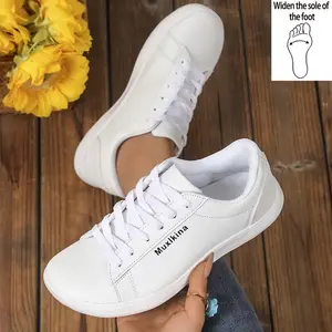 Leather Barefoot Shoes for Men & Women Simple Wide Toe Zero Drop Sneakers Lightweight for Running Walking & Fitness