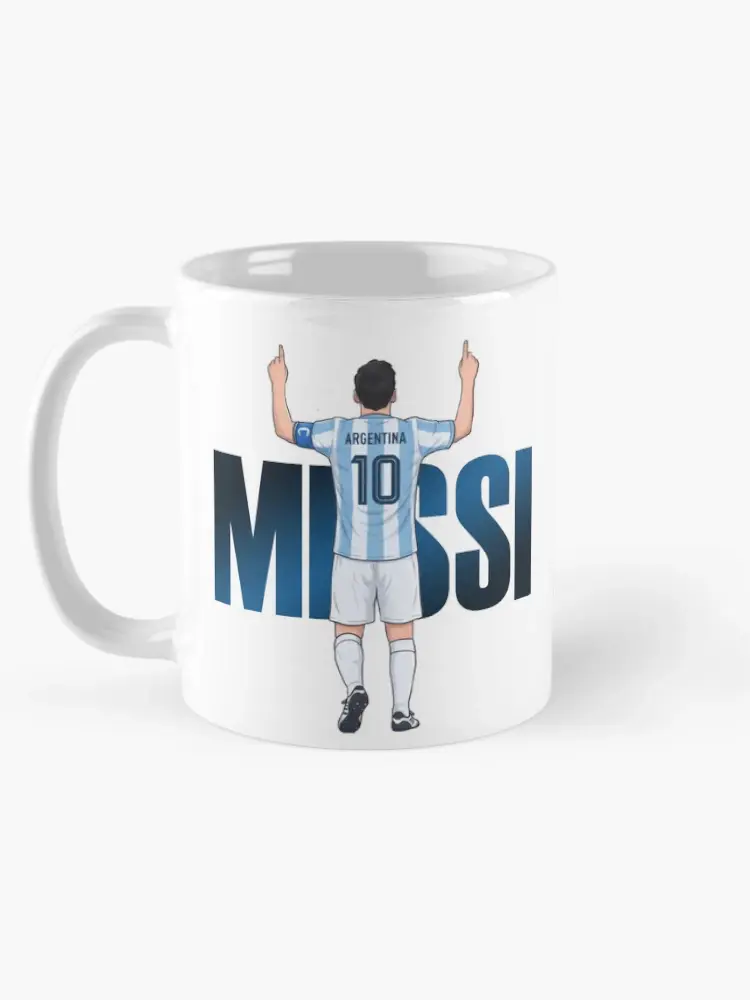 Messi Argentina No. 10 Football Sticker Coffee Mug