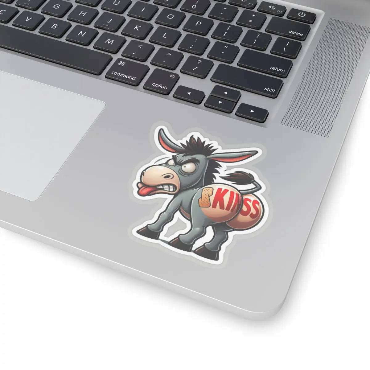 Funny Angry Stubborn Mule 3" Kiss Vinyl Stickers for Laptop, Journal, and Car - Whimsical Humor #2