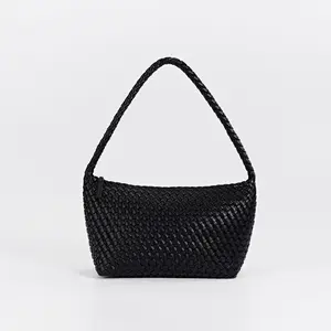 Calliope Woven Hobo SS - Woven Soft Leather Shoulder Bag Handwoven Hobo Purse Everyday Carry Minimalist Handbag Y2K Versatile Crossbody 
