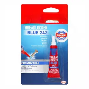 Threadlocker Blue 242 - Removable Thread Lock Glue for Nuts, Bolts, & Fasteners, Medium Strength Screw Glue to Prevent Loosening & Corrosion - 6 ml, 1 Pack