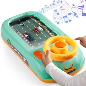 Car Racing Fun Toy, Musical Steering Wheel Racing Car Toy for Kids, Toddler Interactive Driving Racing Car Game Toy Learning Reaction Skills