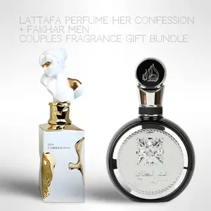 Lattafa Perfume Her confession + Fakhar Men 100ml (3.4 Fl oz) Long Lasting Perfume - Value Bundle - Couples Fragrance Gift Bundle