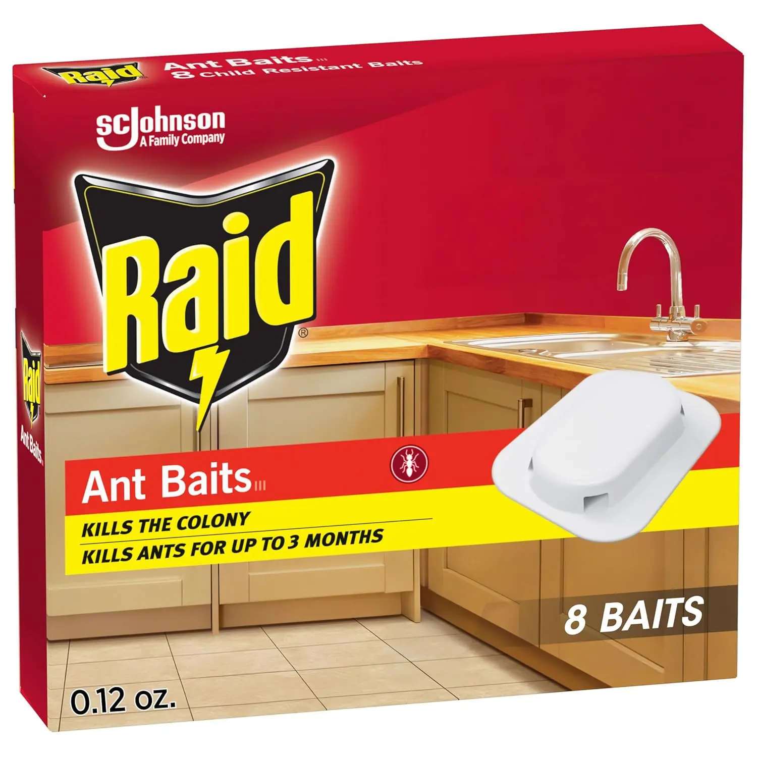 Raid Ant Killer Baits, Child Resistant Bug Killer for Indoor Home Use, 0.24 Oz, 8 Count