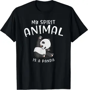 Casual Cotton shortsleeve tees  My Spirit Animal is A Panda Panda Bear SHIRTAnimal Lover T-Shirt